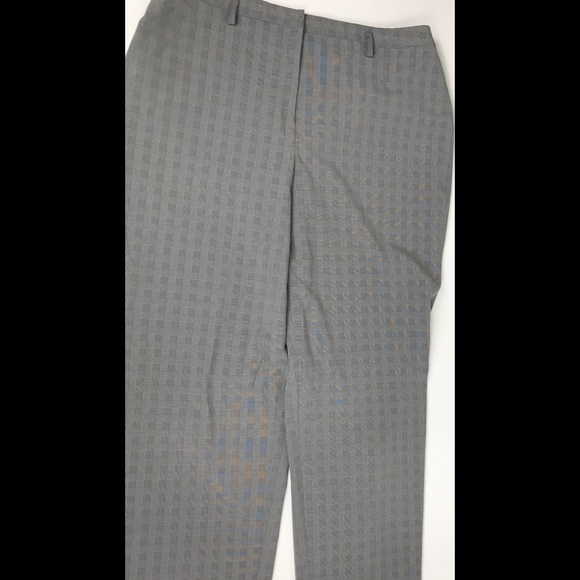 Gray Plaid Career Pants Straight Leg Business Casual Trousers Size? - Picture 1 of 4